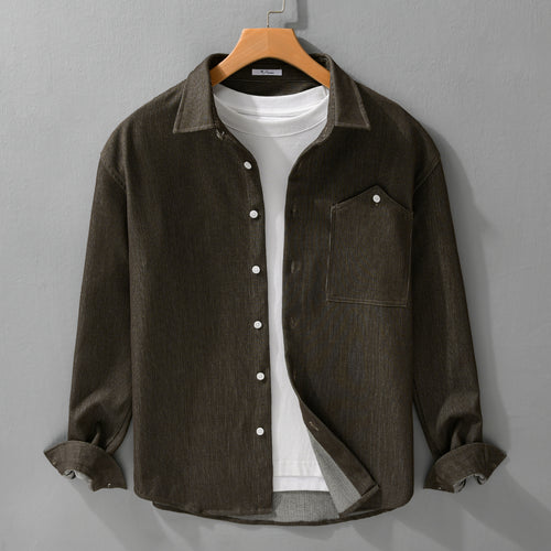 Herren Denim-Overshirt im Hemdjackenstil mit Brusttasche und durchgehender Knopfleiste Echoarchiv