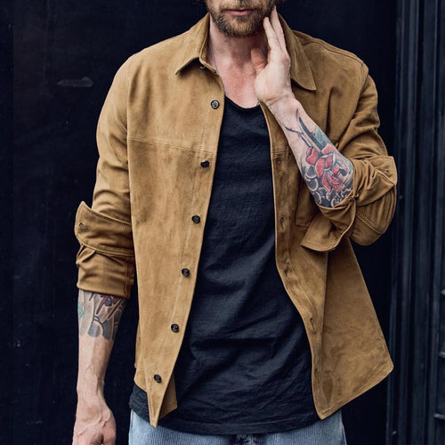 Herren Suede-Lederjacke im modernen Schnitt Echoarchiv