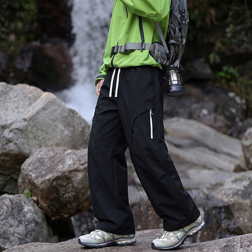 Unisex Wasserabweisende technische Cargo-Hose mit weitem Bein, Reißverschlusstaschen und Kordelzug Echo Archiv