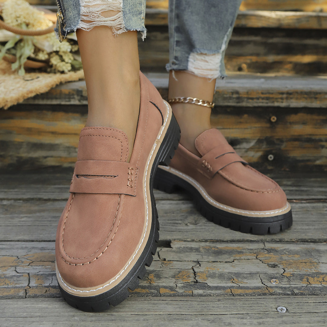 Damen Chunky-Lug-Loafer mit Penny-Riemen und profilierter Gummisohle Echo Archiv