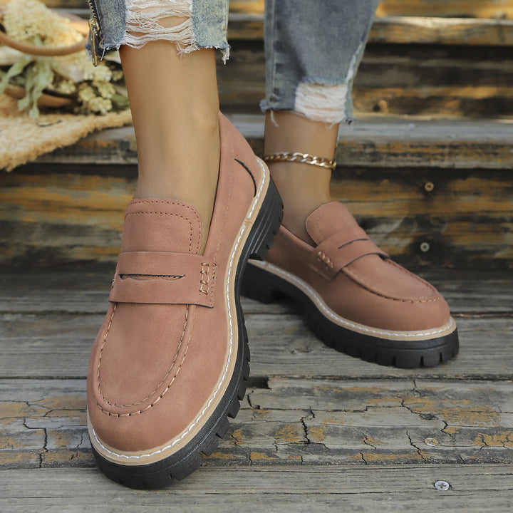 Damen Chunky-Lug-Loafer mit Penny-Riemen und profilierter Gummisohle Echo Archiv
