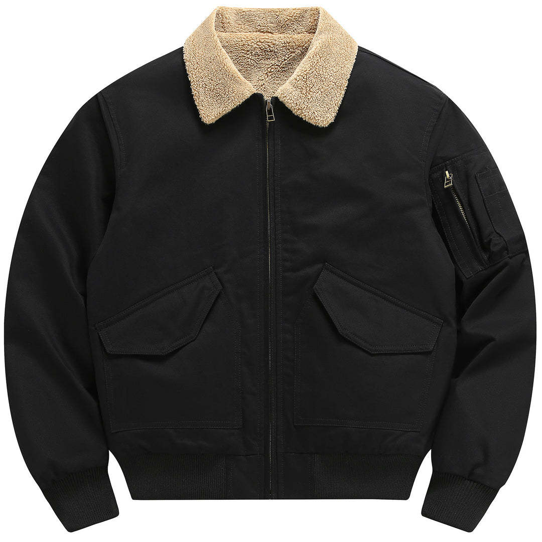 Herren lässige Freizeitjacke mit weichem Teddyfutter und funktionalen Taschen Echoarchiv