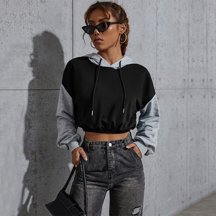 Damen Modischer cropped Hoodie mit Farbblock Echo Archiv