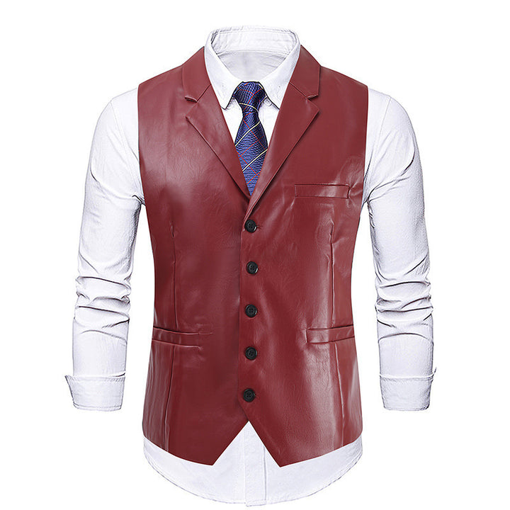 Herren elegante Kunstlederweste Echoarchiv