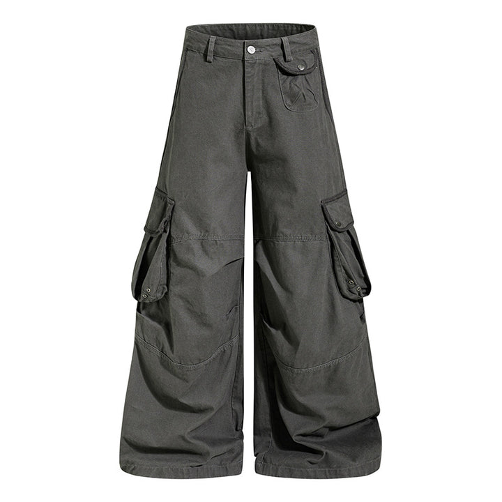 Damen weite Cargo‑Culottehose mit hoher Taille und Multifunktions‑Taschen Echoarchiv