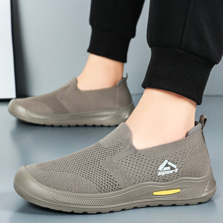 Herren nan atmungsaktiver Slip-On Arbeitsschuh mit nahtlosem Strickoberteil, stoßdämpfender EVA-Zwischensohle und rutschfester Gummilaufsohle Echo Archiv