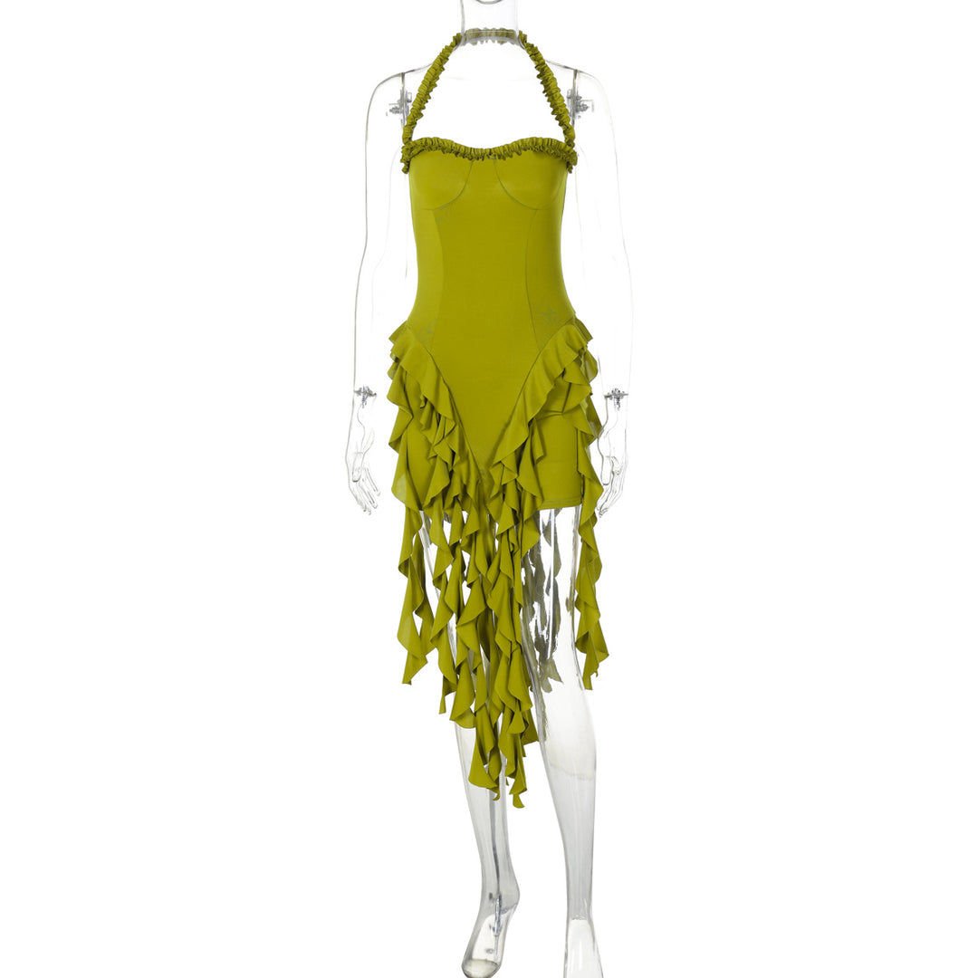 Damen Rüschenkleid mit tiefem Ausschnitt Echo Archiv