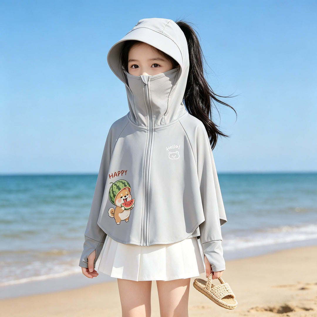 Mädchen modische Kapuzenjacke mit leichtem UV-Schutz Echo Archiv