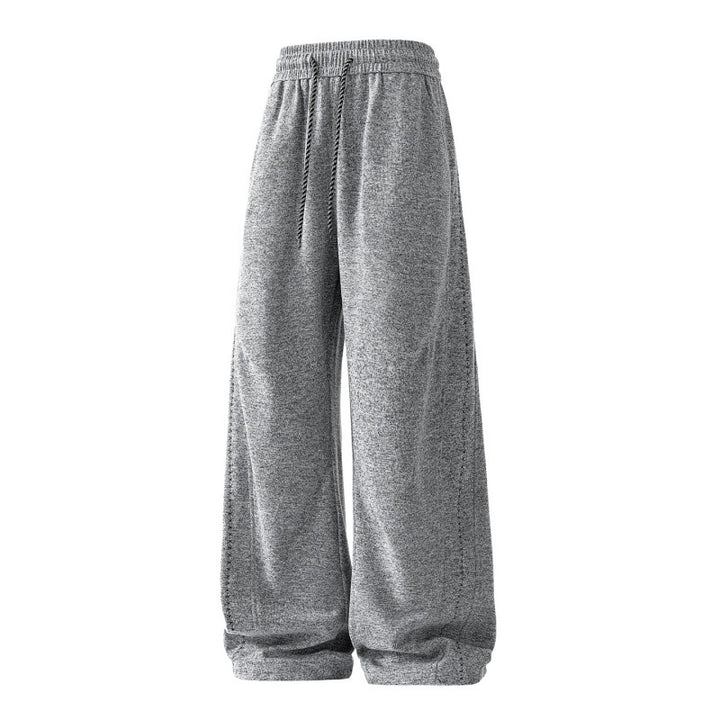 Frauen weite Lounge-Sweatpants mit elastischem Kordelzugbund und dekorativer Seitennaht – Avérine