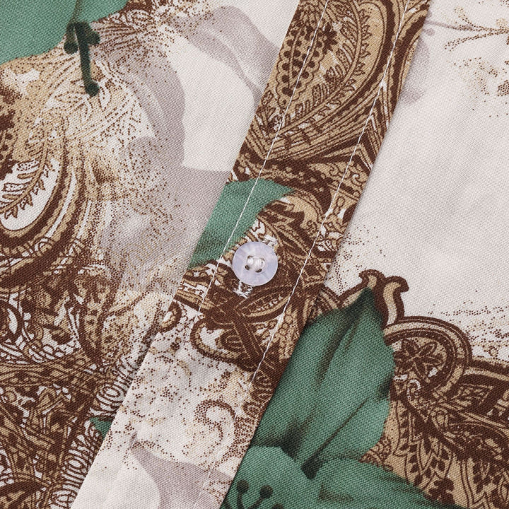 Herren Kurzarmhemd mit floralem Barockmuster Echoarchiv