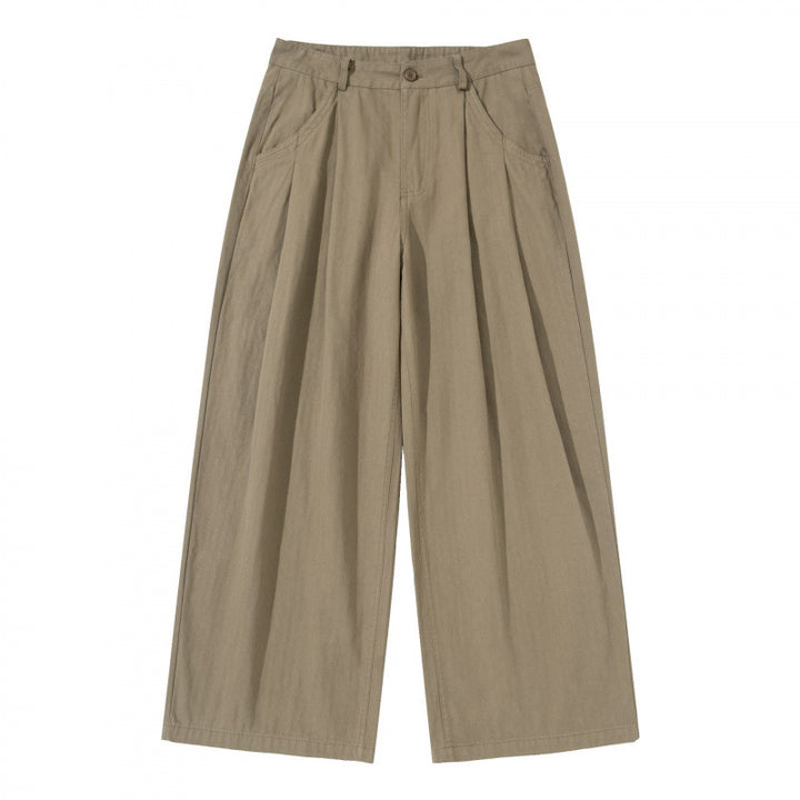 Damen Plissierte Bundfalten-Hose mit hohem Bund und weitem Bein Echo Archiv