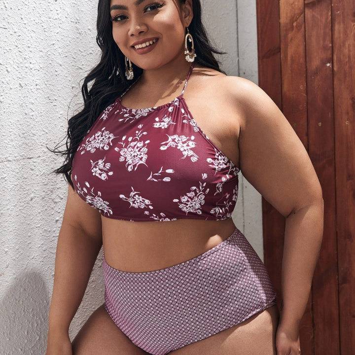 Damen Hochgeschnittener Bikini mit modischem Cropped-Oberteil Echo Archiv