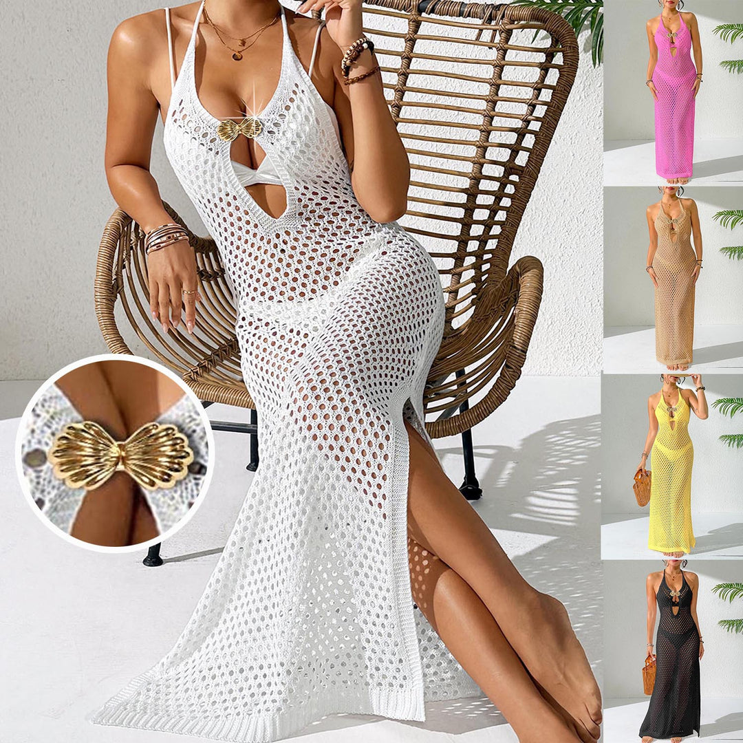 Damen eleganter Cropped-Strandüberwurf aus Netzmaterial Echo Archiv
