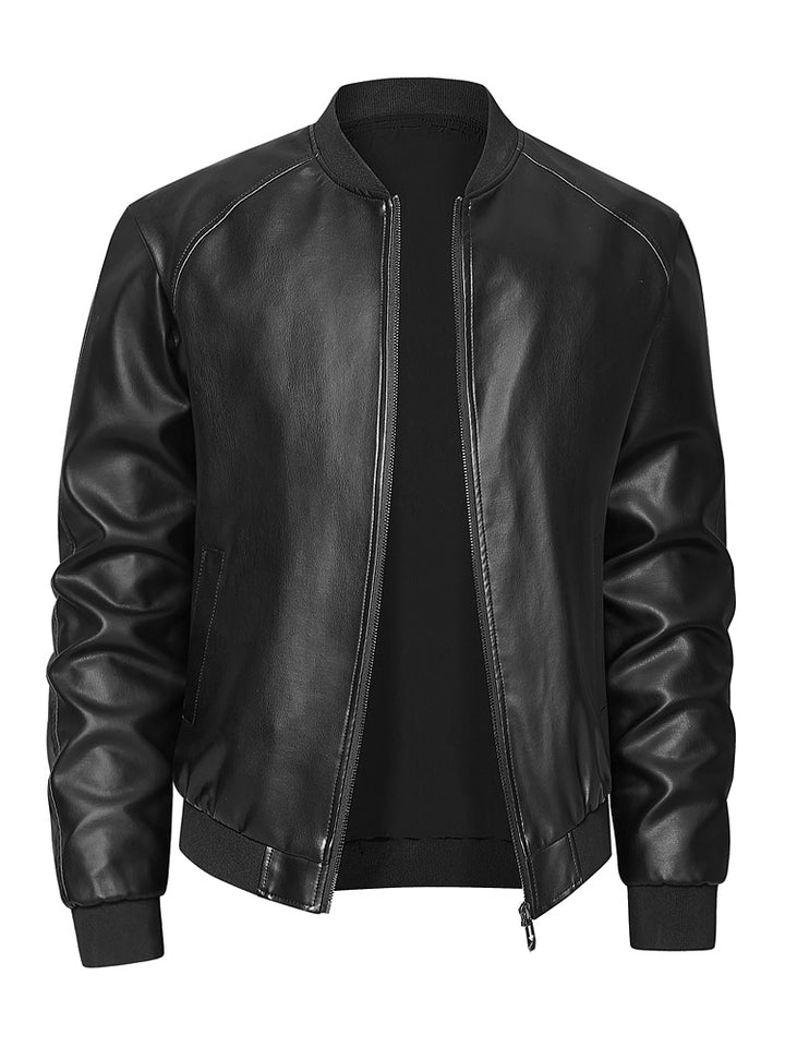 Herren elegante Lederjacke mit modischem Schnitt und praktischen Taschen Echoarchiv