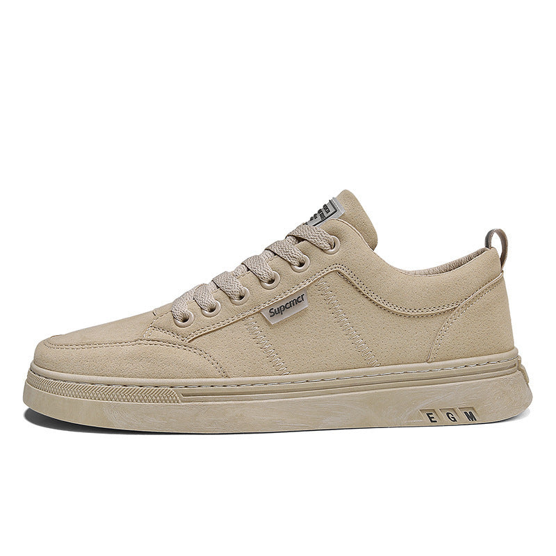 Herren Niedrige Velours‑Freizeit‑Sneaker mit gepolstertem Fersenkragen und dezenter Nahtstruktur – Norré