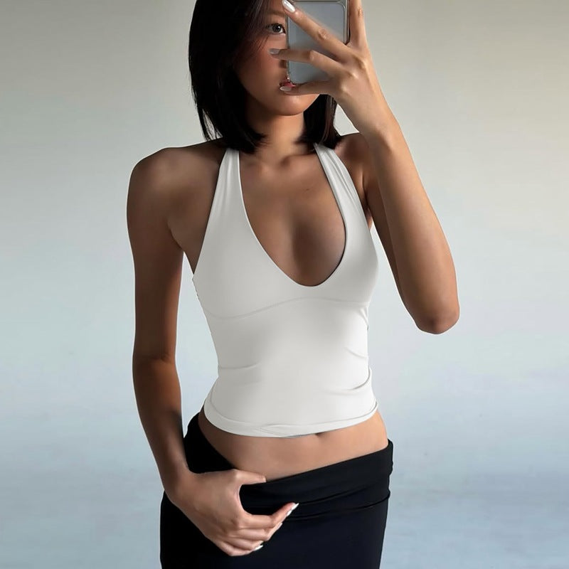 Damen Halterneck Crop-Top Echo Archiv