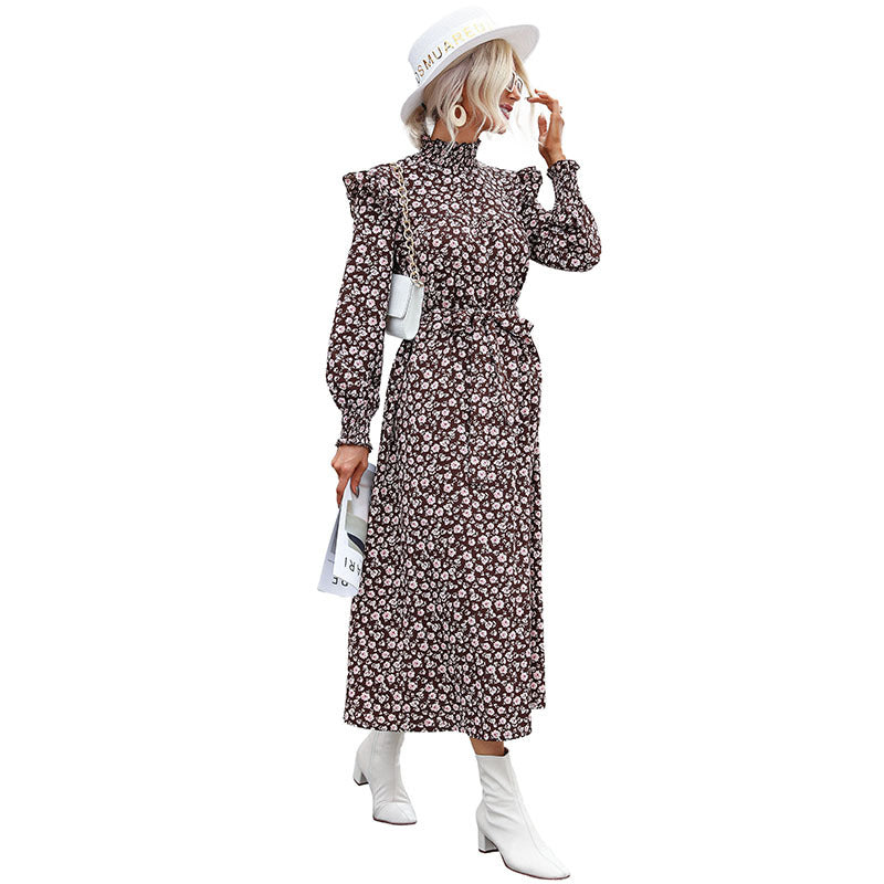 Damen Wunderschönes Blumenkleid mit hohem Schlitz und Rüschendetails Echo Archiv