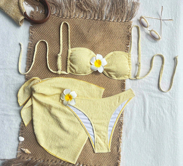 Damen Badeanzug-Set mit elegantem Bandeau-Oberteil und hoch geschnittenem Unterteil Echo Archiv