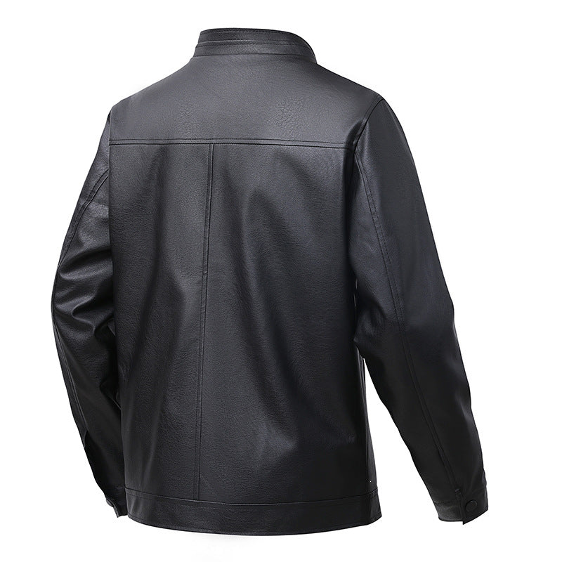 Herren Premium-Kunstleder-Blousonjacke mit Verdecktem Zwei-Wege-Reißverschluss & Rippbündchen Echoarchiv