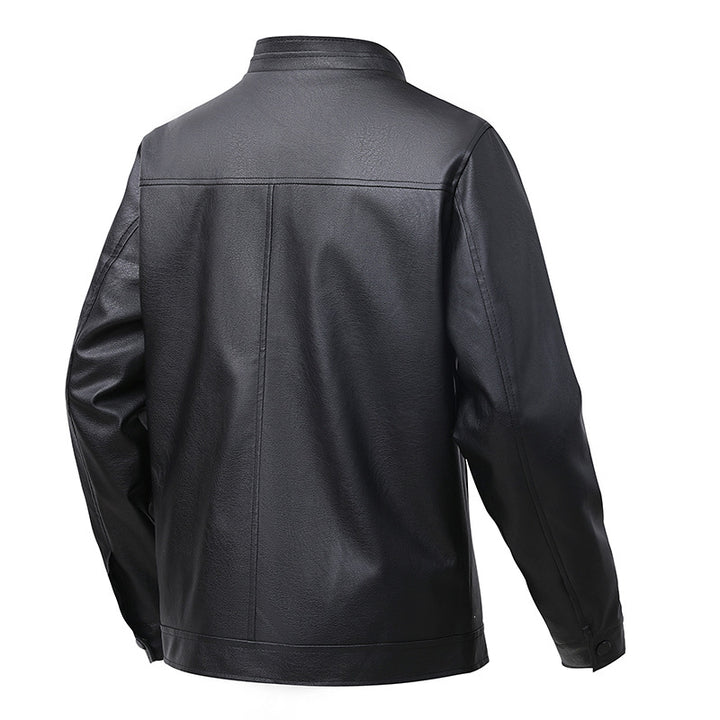 Herren Premium-Kunstleder-Blousonjacke mit Verdecktem Zwei-Wege-Reißverschluss & Rippbündchen Echoarchiv