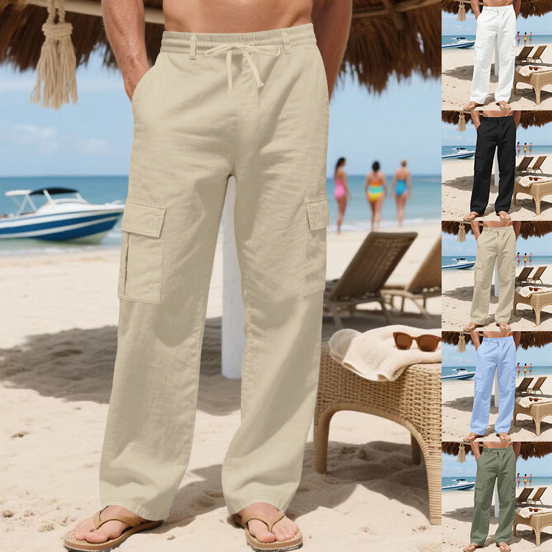 Herren komfortable Strand-Cargo-Hosen mit elastischem Bund und praktischen Taschen Echoarchiv