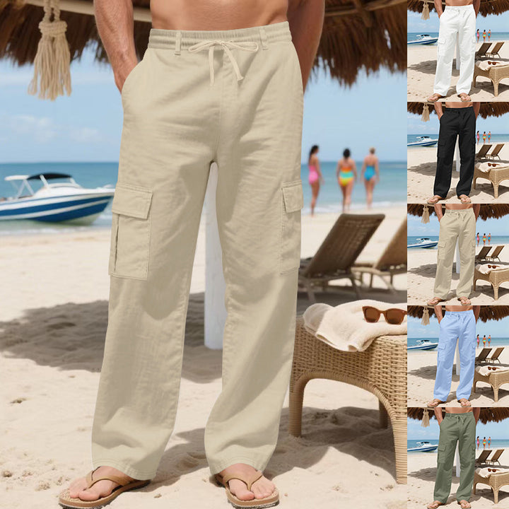 Herren komfortable Strand-Cargo-Hosen mit elastischem Bund und praktischen Taschen Echoarchiv