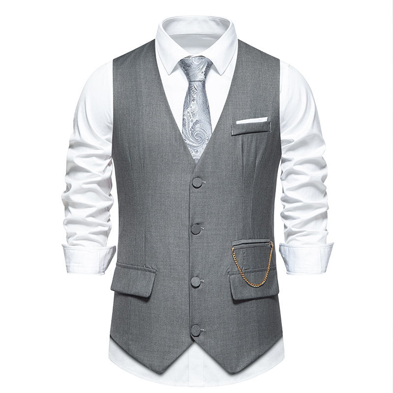 Herren elegante Anzugweste mit praktischen Taschen und modischem Design Echoarchiv
