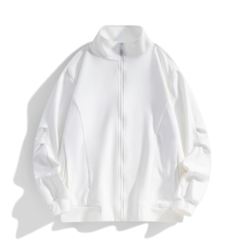 Herren Boxy-Performance-Zipjacke mit hohem Stehkragen, Paneelnähten & windabweisender Struktur Echoarchiv