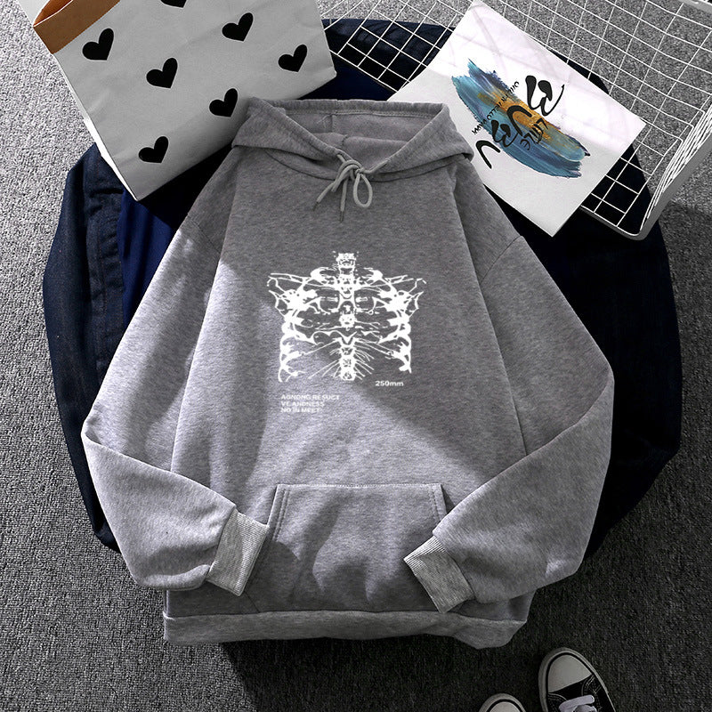 Unisex oversized Kapuzenpullover mit anatomischem Grafikprint, Kängurutasche und verstellbarer Kordel – Auréline