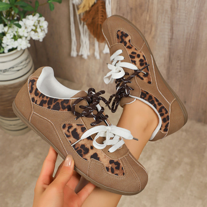 Damen Leichter Velours‑Sneaker mit Leopardenmuster und gepolstertem Komfortfußbett Echo Archiv