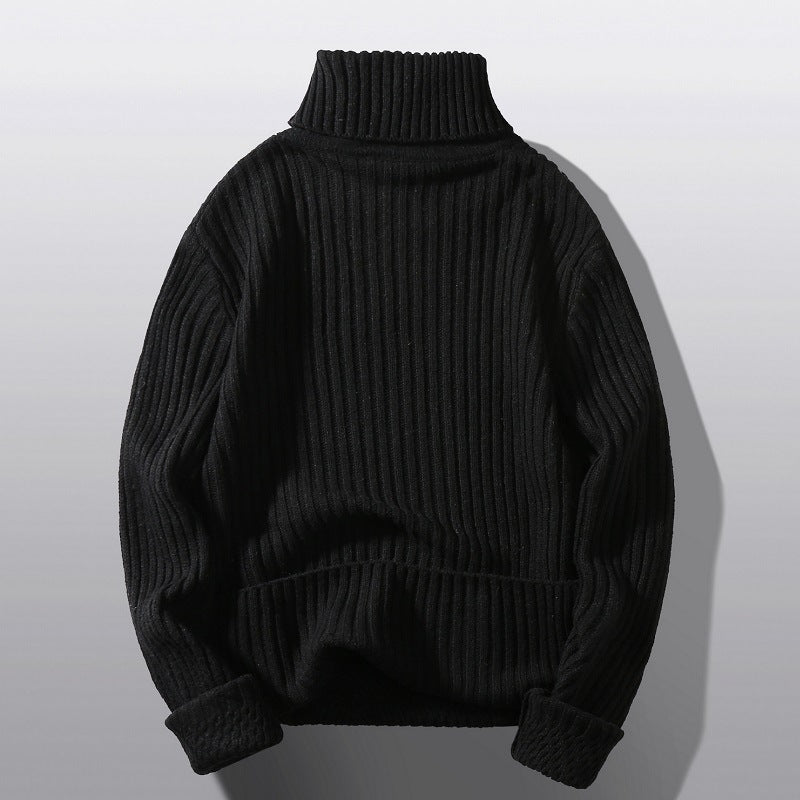 Herren nan strukturierter Rollkragenpullover mit diagonaler Rippstruktur und schlanker Passform Echo Archiv
