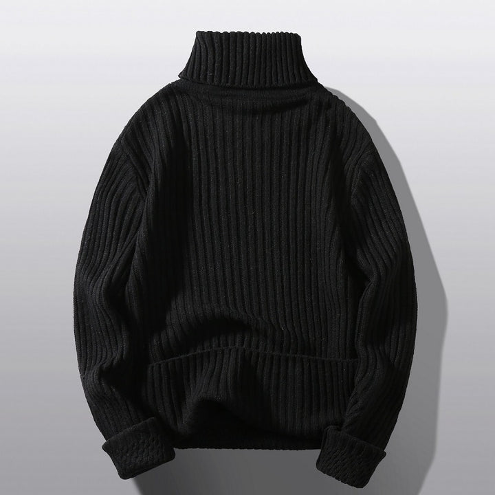 Herren nan strukturierter Rollkragenpullover mit diagonaler Rippstruktur und schlanker Passform Echo Archiv