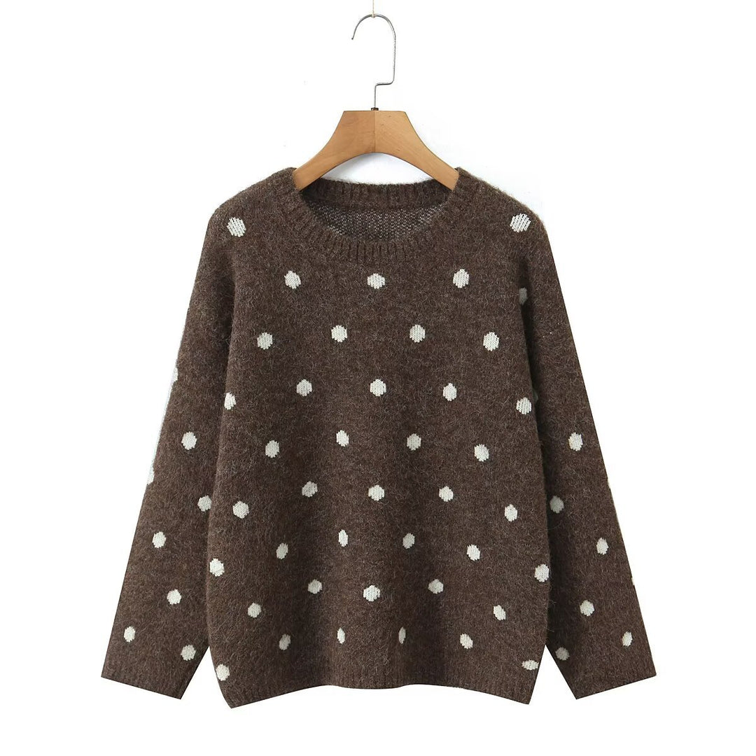 Damen Oversize Punkte‑Strickpullover mit Rundhalsausschnitt Echo Archiv