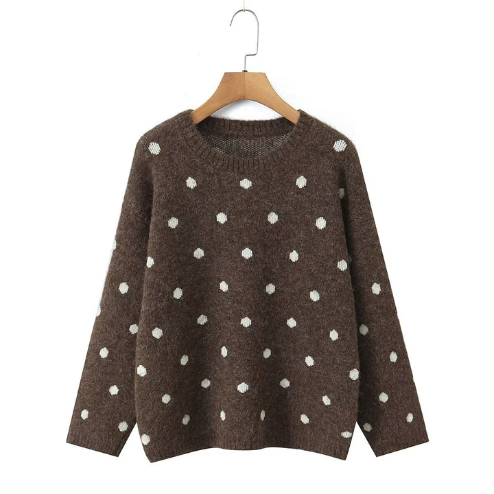 Damen Oversize Punkte‑Strickpullover mit Rundhalsausschnitt Echo Archiv
