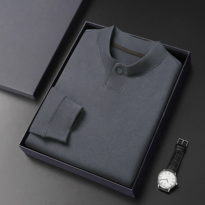 Herren Poloshirt mit modernem Stehkragen und eleganter Knopfleiste Echoarchiv