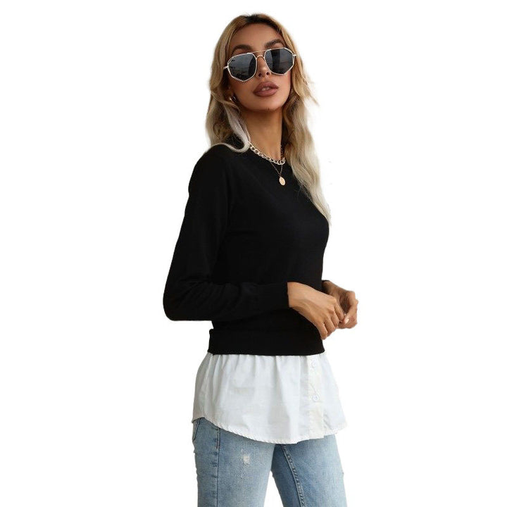 Damen Eleganter Lässiger Pullover mit Hemdunterteil Echo Archiv