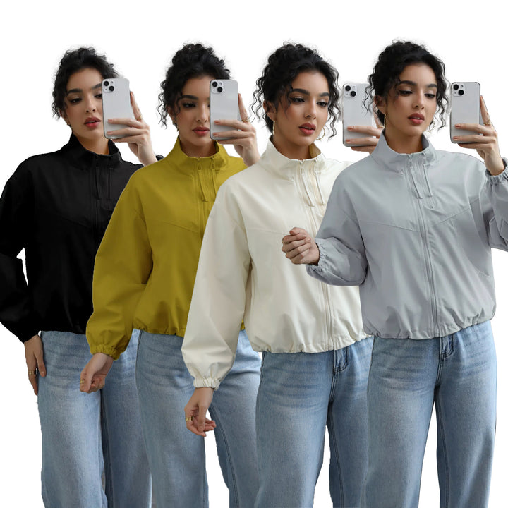 Damen Lässige Oversize-Blousonjacke mit Ballonärmeln Echoarchiv