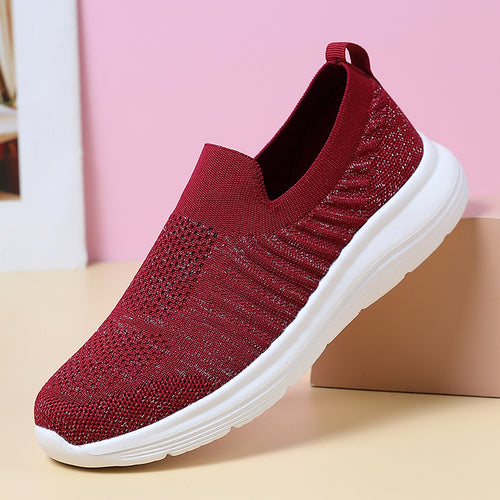Damen nan atmungsaktiver Strick-Slipper mit viskoelastischer Innensohle und flexibler Gummilaufsohle Echo Archiv