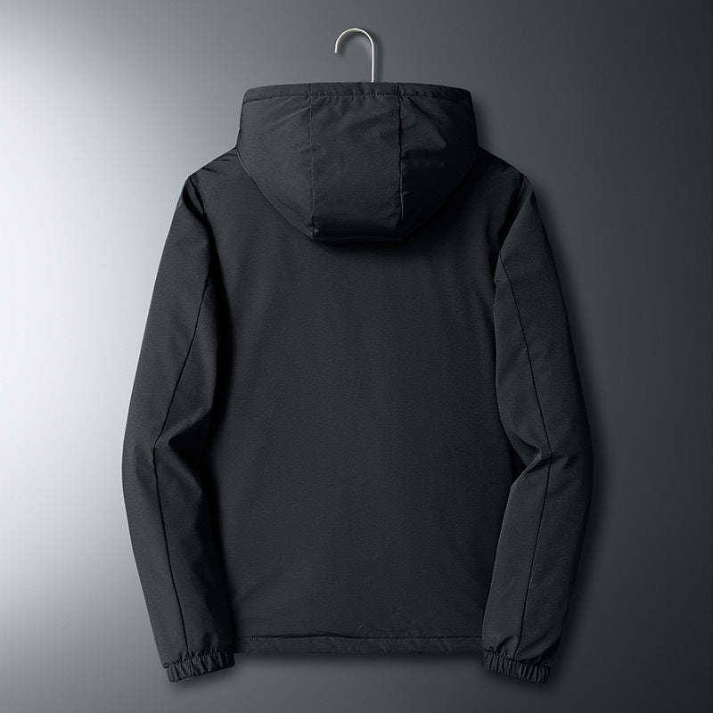 Herren Leichte Softshelljacke mit Microfleece-Futter, Kapuze und verdeckten Reißverschlusstaschen – Taviero