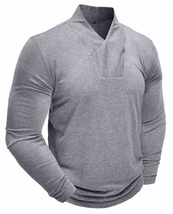 Herren Modisches Langarmshirt mit innovativem Stehkragen Echoarchiv