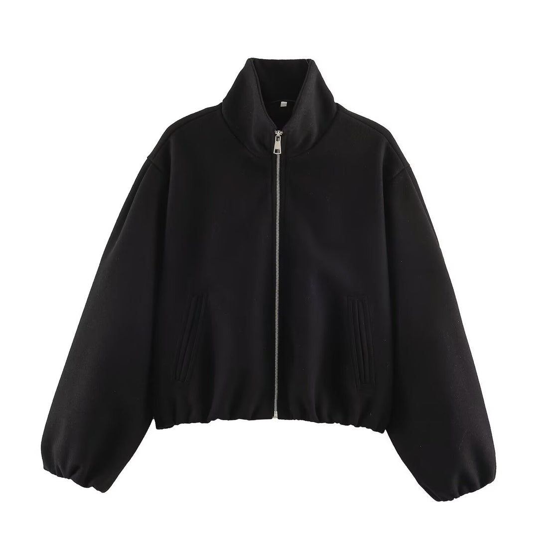 Damen Oversized Kurzblouson mit Stehkragen, Reißverschluss und elastischem Saum Echo Archiv