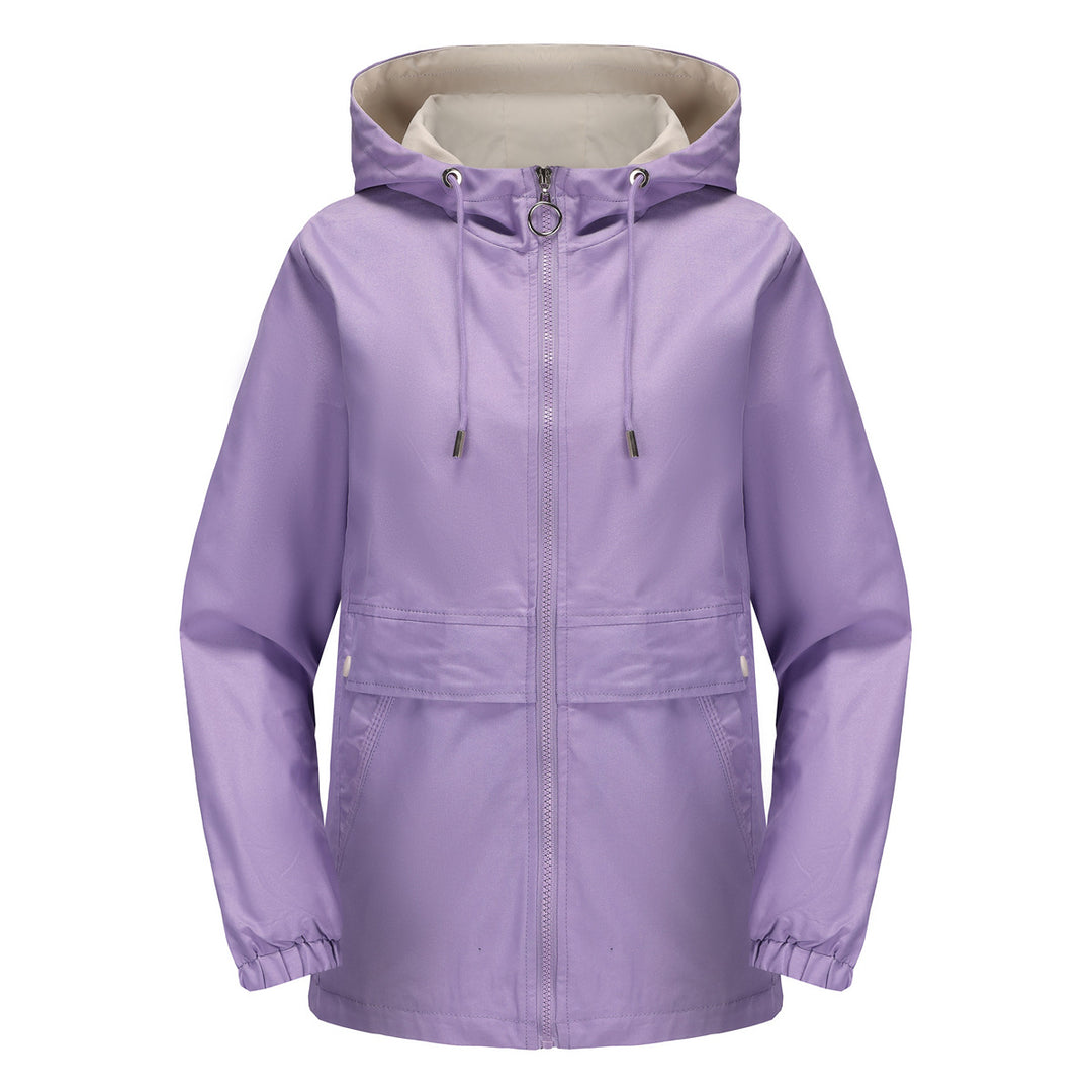 Damen nan leichter wasserabweisender Kapuzenparka mit Tunnelzug, Ringzipper und verdeckter Druckknopfleiste Echo Archiv