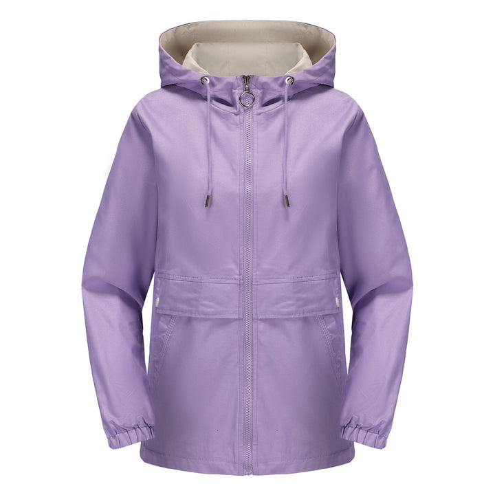 Damen nan leichter wasserabweisender Kapuzenparka mit Tunnelzug, Ringzipper und verdeckter Druckknopfleiste Echo Archiv