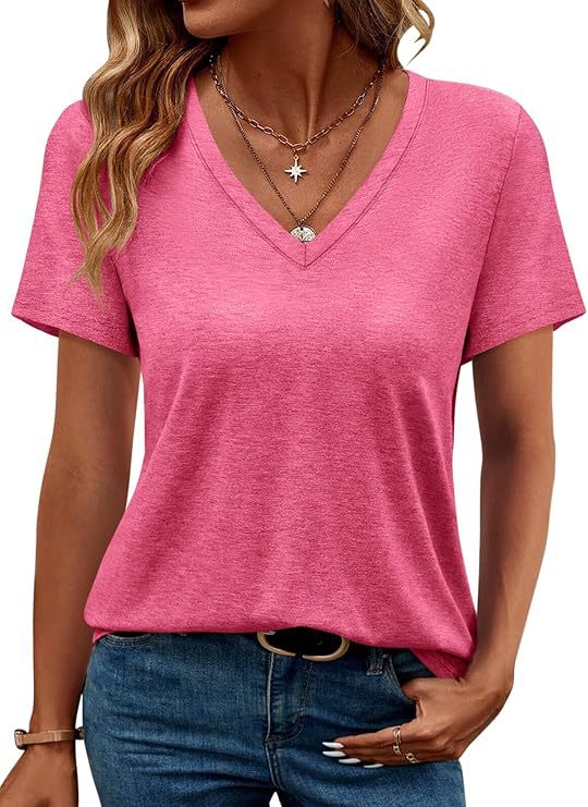 Damen V-Ausschnitt T-Shirt Aus Weichem Single Jersey Echoarchiv