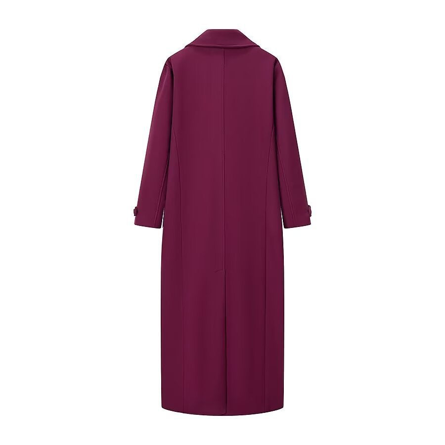 Damen Maxilanger Mantel aus Wollmix mit taillierter Silhouette und cleanem Revers Echo Archiv