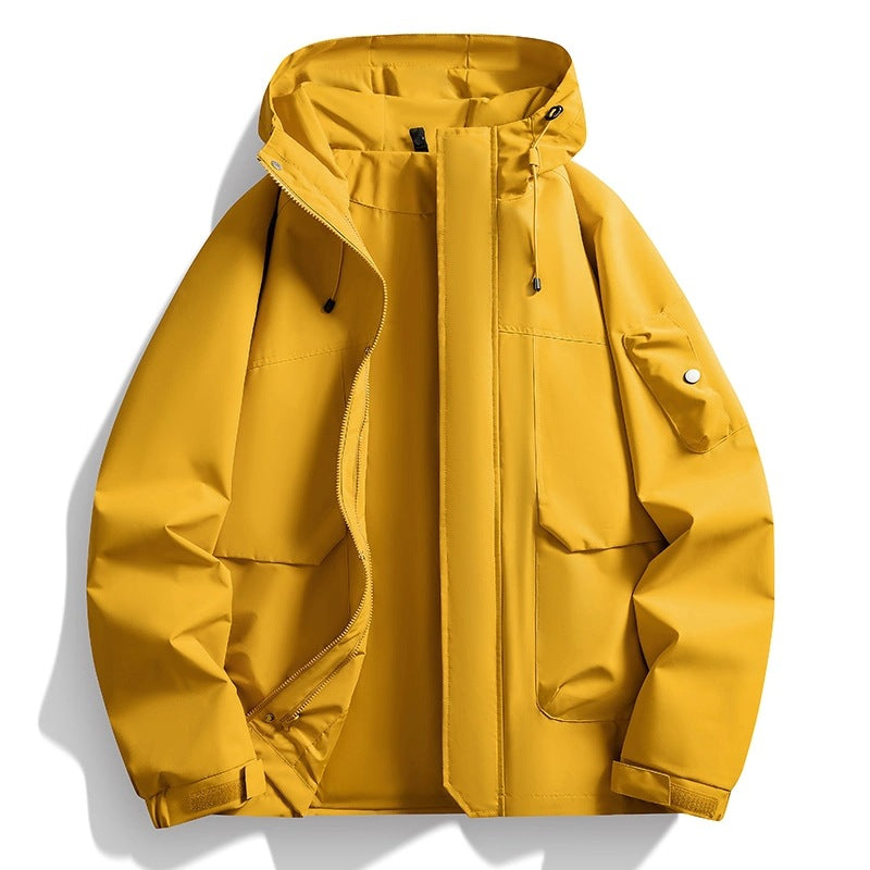 Herren Wasserdichte Kapuzenjacke im Utility-Stil mit verschweißten Nähten und verdecktem Reißverschluss Echo Archiv