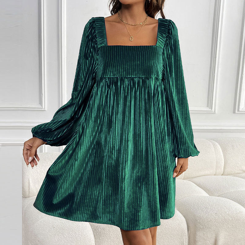 Damen Lässiges Maxikleid mit quadratischem Ausschnitt und Puffärmeln Echo Archiv