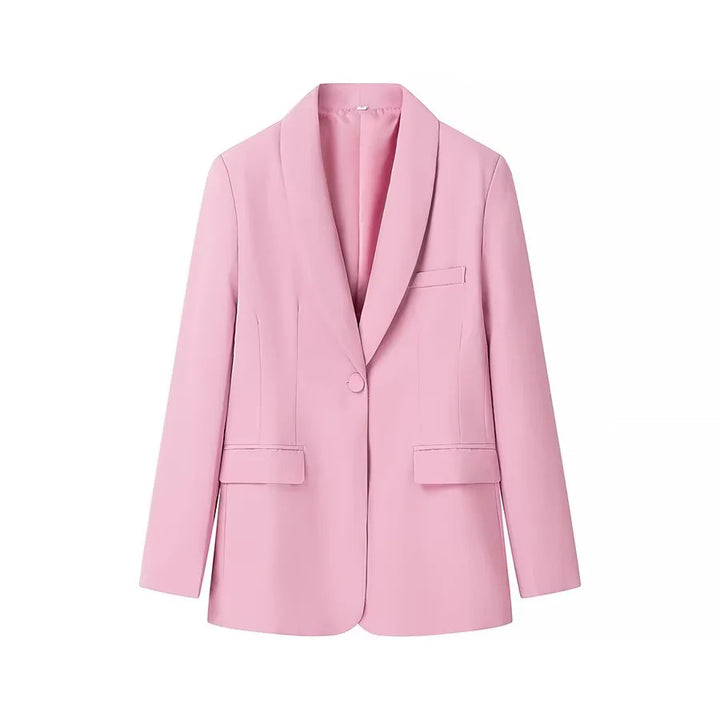 Damen taillierter Longblazer mit Schalkragen, verdecktem Knopfverschluss und Pattentaschen – Valéne