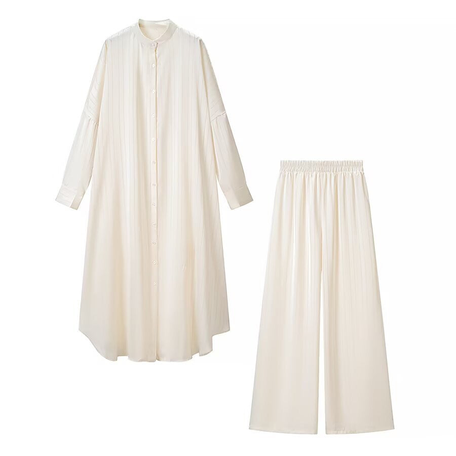 Damen Maxikleid im Plissee-Kaftanstil mit Oversize-Ärmeln und Knopfleiste Echo Archiv