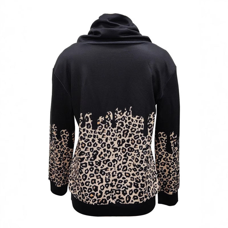 Damen Kapuzenpullover mit Leoparden-Print und Tropfen‑Effekt – Avérine